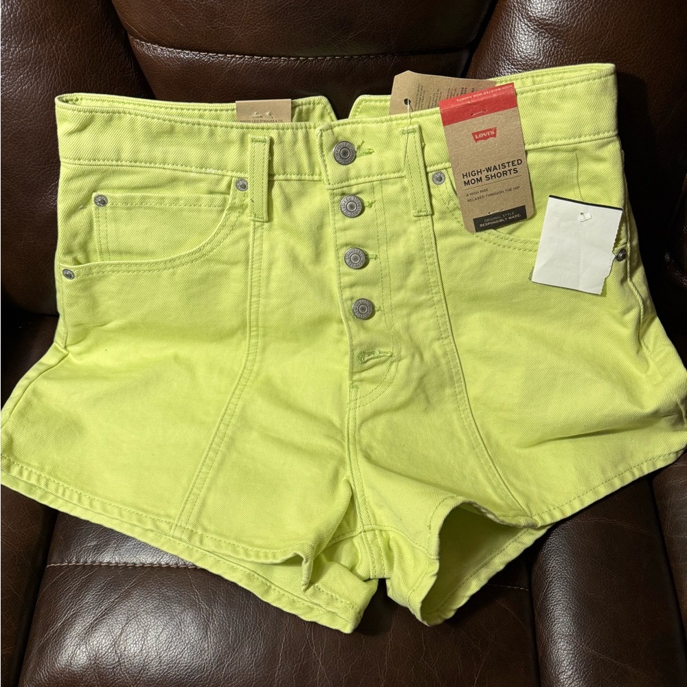 Levi's Women's High-Waisted Lime Green Shorts